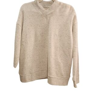 Madewell White Speckled Fleece Sweatshirt Pullover Size Medium NWOT